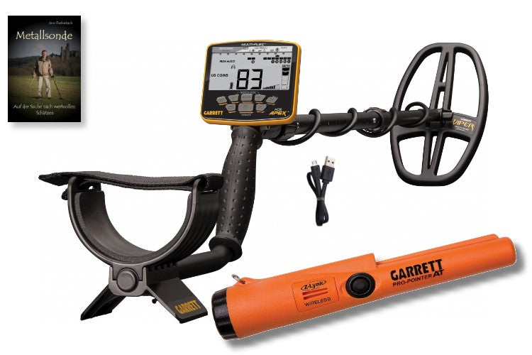 Garrett ACE APEX Metalldetektor & Pinpointer PRO-Pointer AT Z-Lynk & Schatzsucherhandbuch