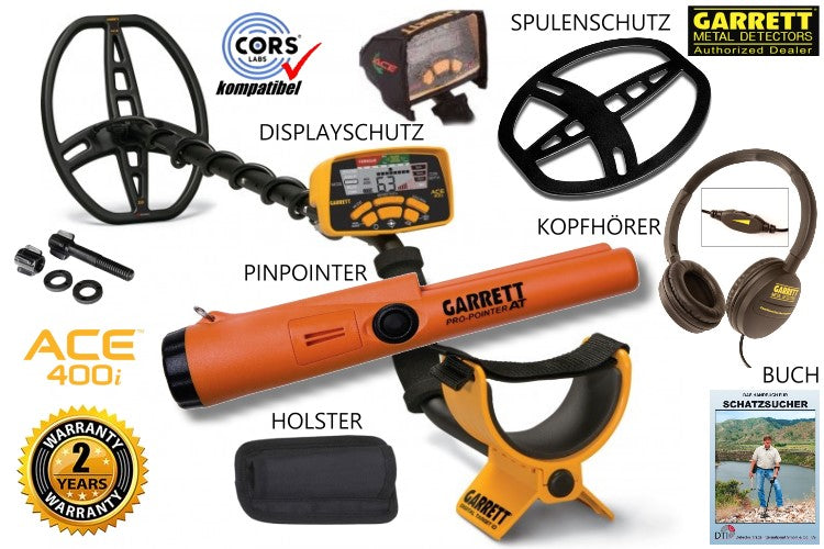Garrett ACE 400i Metalldetektor & Pinpointer PRO-Pointer AT
