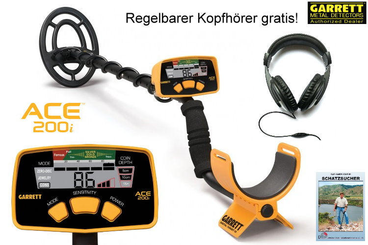 Garrett ACE 200i+ Metalldetektor mit Gratiszugabe Kopfhörer