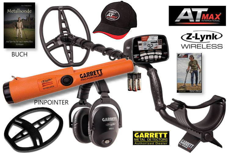 Garrett AT MAX Metalldetektor mit gratis Z-LYNK Funk-Pinpointer und Schatzsucherhandbuch
