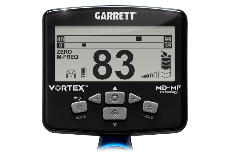 Metalldetektor Garrett VORTEX VX7 Display