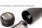 9-Volt Batterie, wasserdichtes Batteriefach