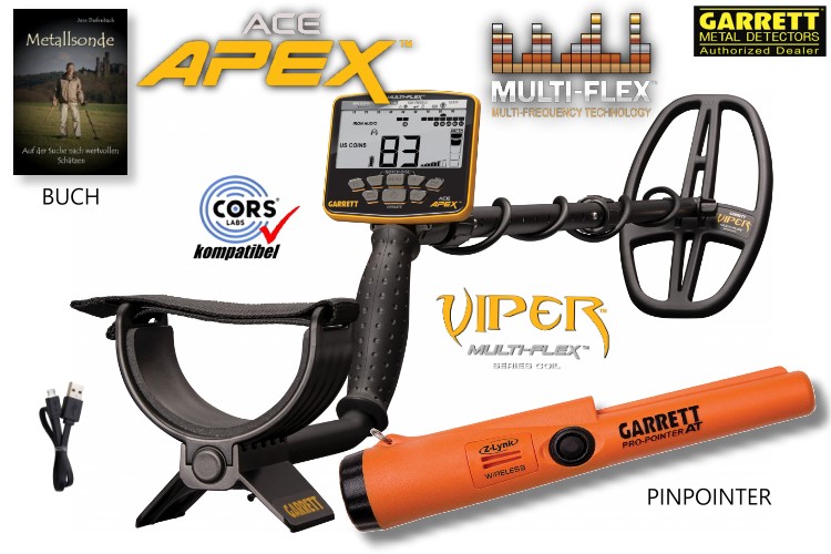 Garrett ACE APEX Metalldetektor mit Pinpointer
