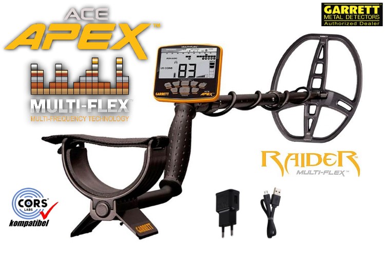 Garrett ACE APEX Metalldetektor mit Raider Spule